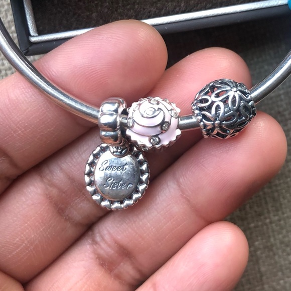Authentic Pandora Bangle Bracelet w/ 13 Charms Jewelry - Picture 5 of 11